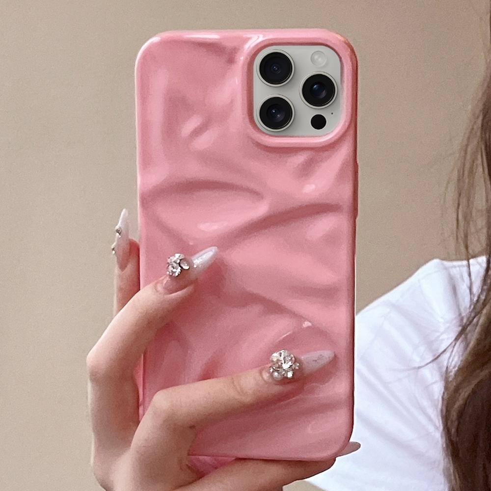 Compatible with iPhone 18 Pro Max Water Ripple Electroplating Paint TPU Phone Case - Pink