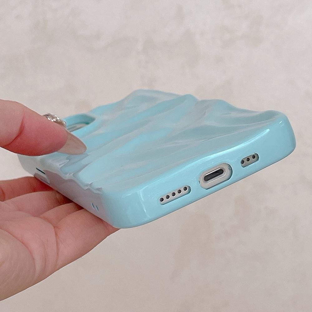Compatible with iPhone 18 Pro Max Water Ripple Electroplating Paint TPU Phone Case - Sky Blue
