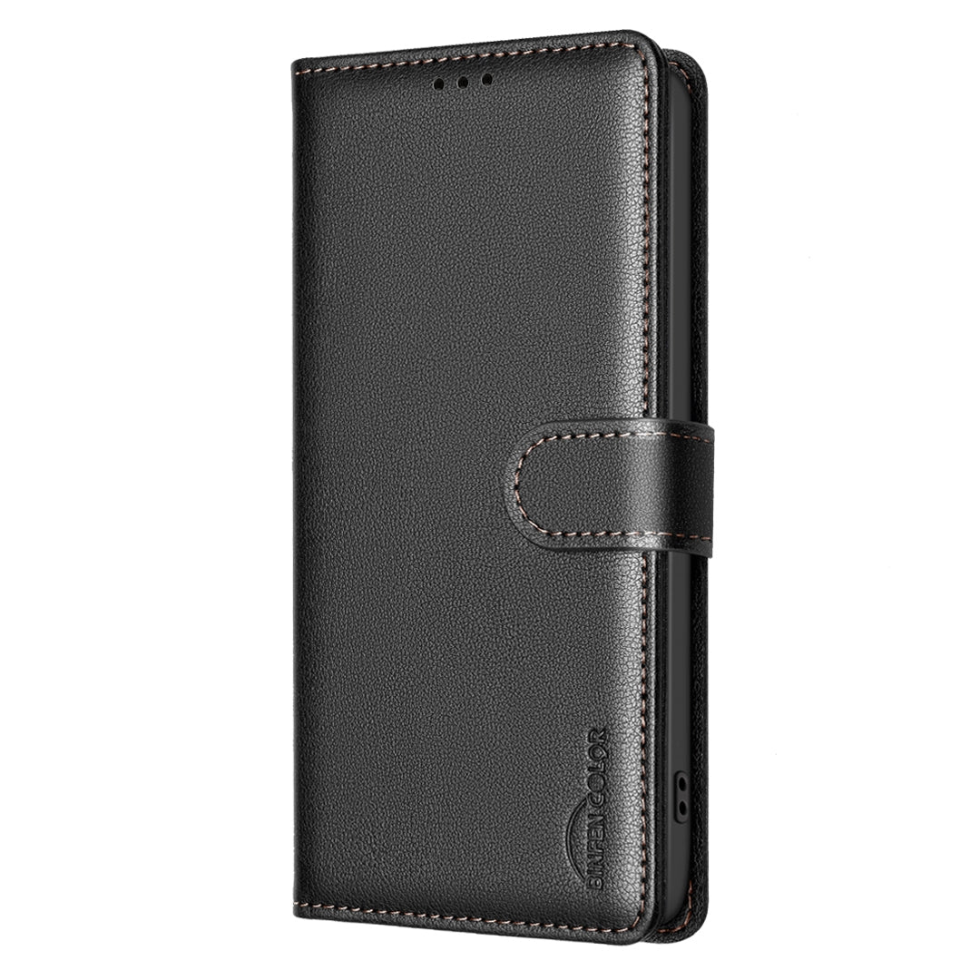 For Redmi 14C 4G Litchi Texture RFID Anti-theft Leather Phone Case(Black)