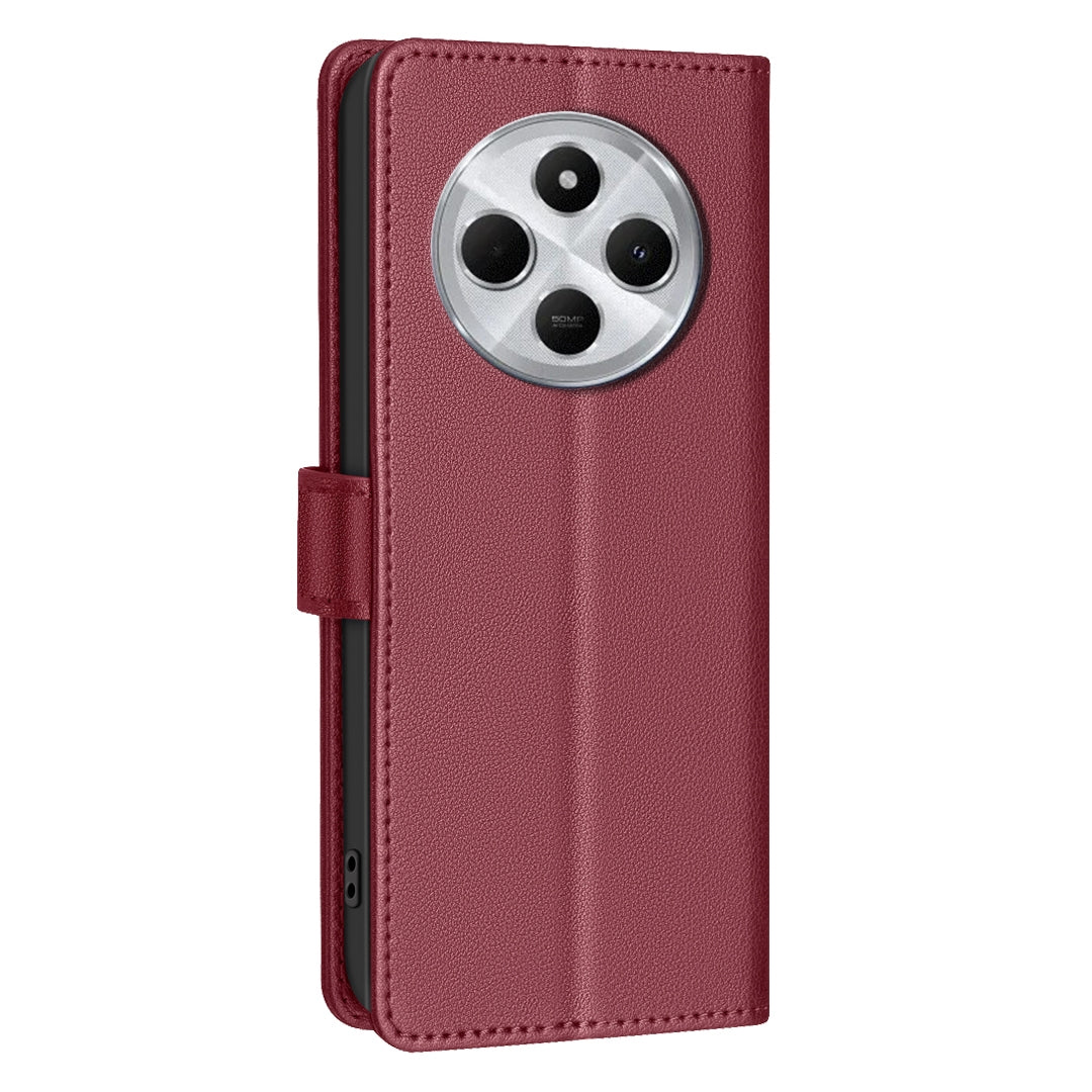 For Redmi 14C 4G Litchi Texture RFID Anti-theft Leather Phone Case(Red)