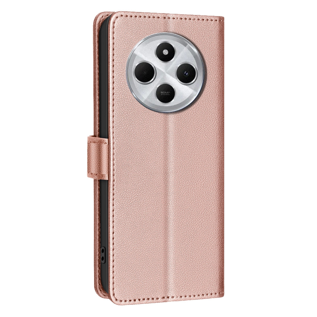 For Redmi 14C 4G Litchi Texture RFID Anti-theft Leather Phone Case(Gold)