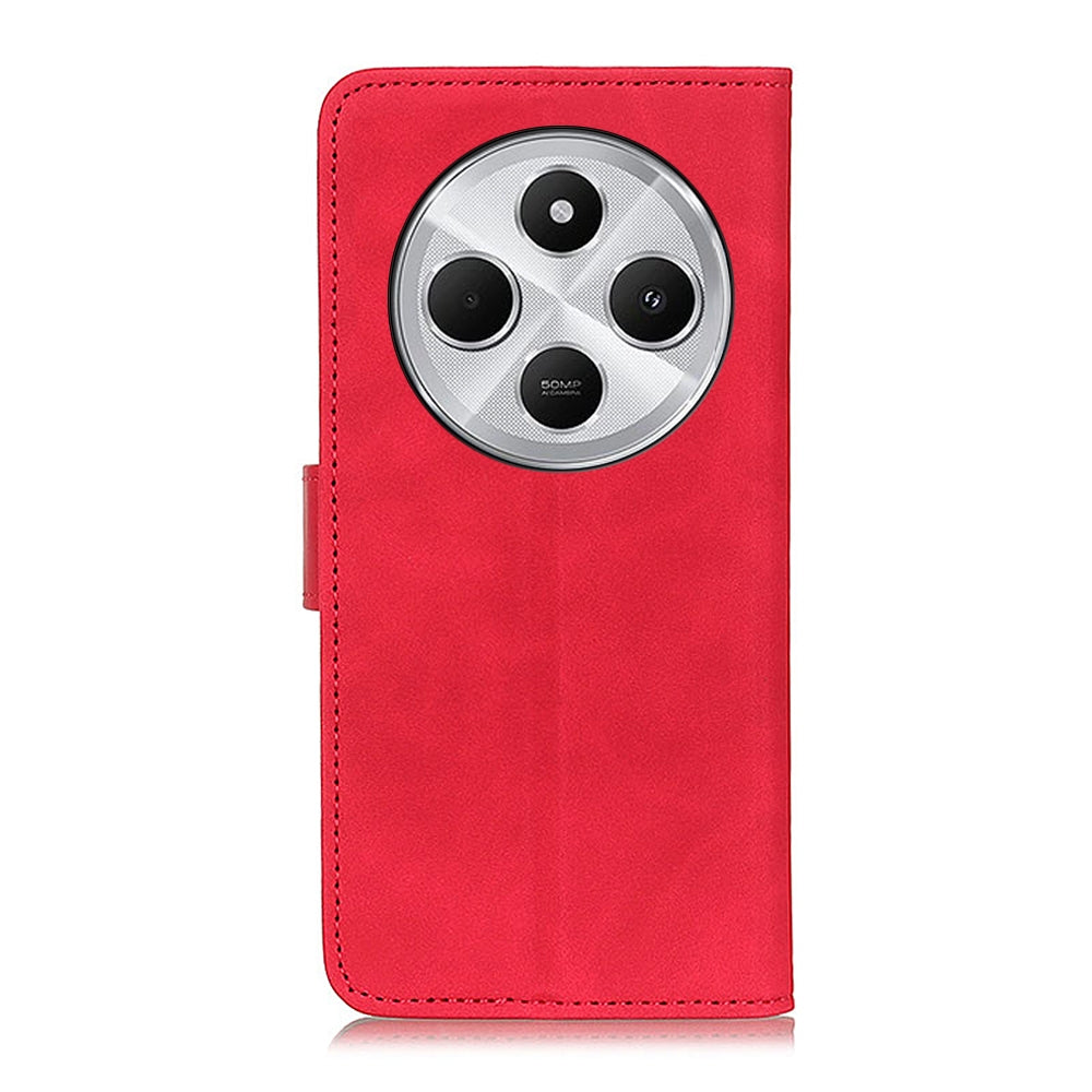 For Redmi 14C 4G KHAZNEH Retro Texture Flip Leather Phone Case(Red)