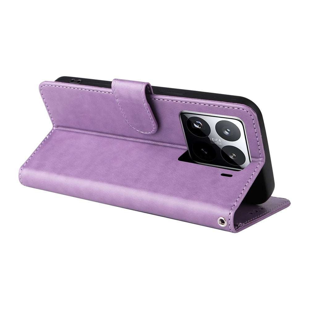 For Xiaomi 15 Pro Embossed Butterfly Flowers Leather Phone Case(Purple)