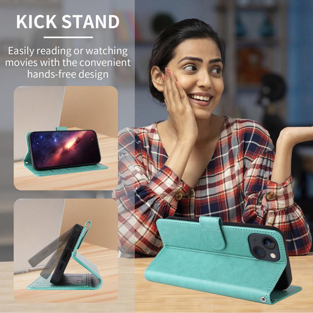 For vivo V50 Embossed Butterfly Flowers Leather Phone Case(Green)