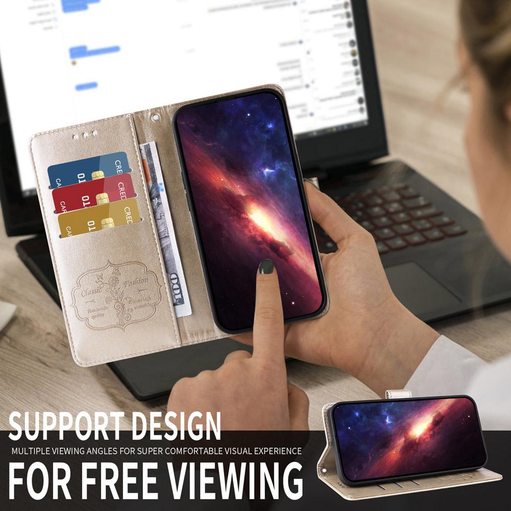 For vivo V50 Lite 4G / 5G Embossed Butterfly Flowers Leather Phone Case(Gold)