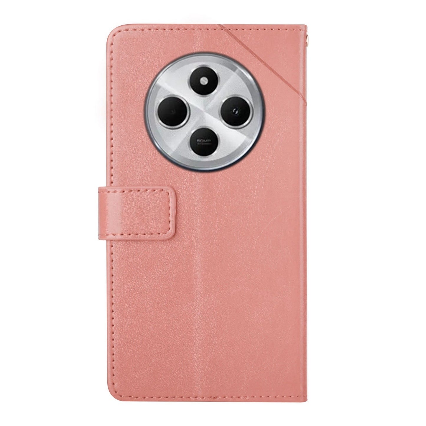 For Redmi 14C 4G Y-shaped Pattern Flip Leather Phone Case(Pink)