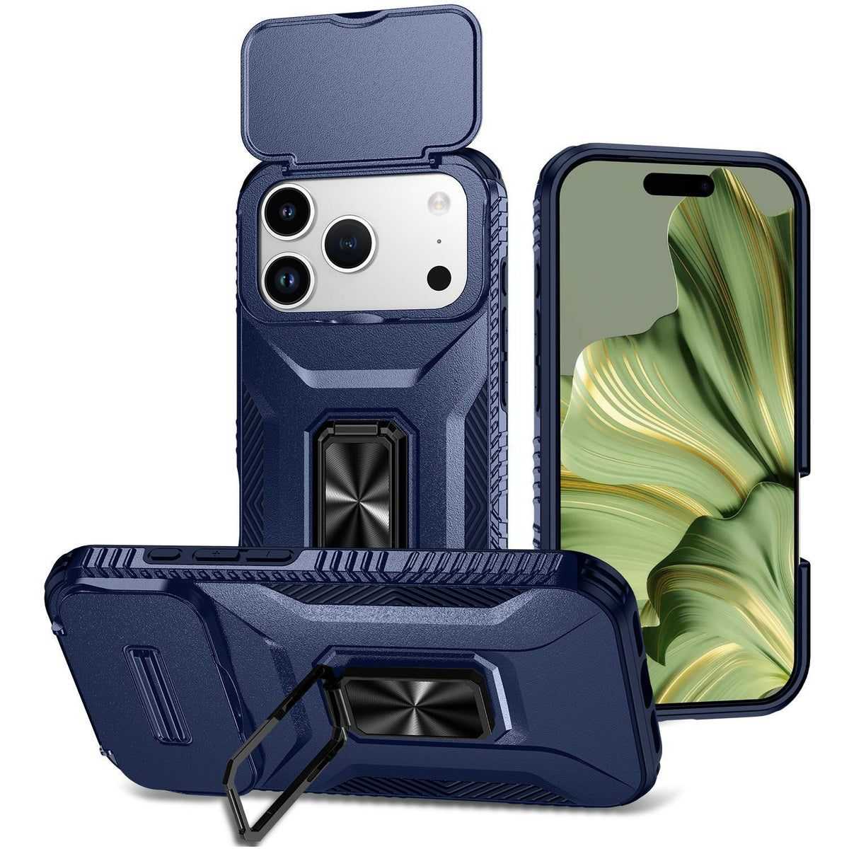 Compatible with iPhone 18 Pro Max Sliding Camshield Holder Phone Case - Blue