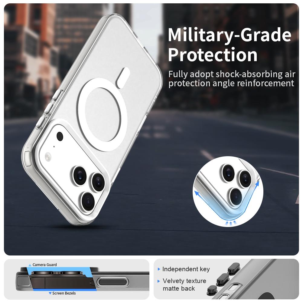 Compatible with iPhone 18 Pro Max Candy Magsafe PC Dual-Layer TPU Phone Case - White