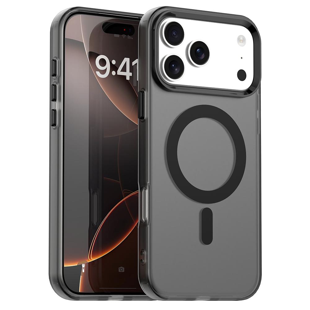 Compatible with iPhone 18 Pro Max Candy Magsafe PC Dual-Layer TPU Phone Case - Black