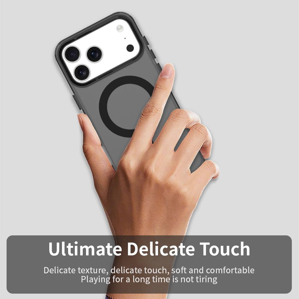 Compatible with iPhone 18 Pro Max Candy Magsafe PC Dual-Layer TPU Phone Case - Black