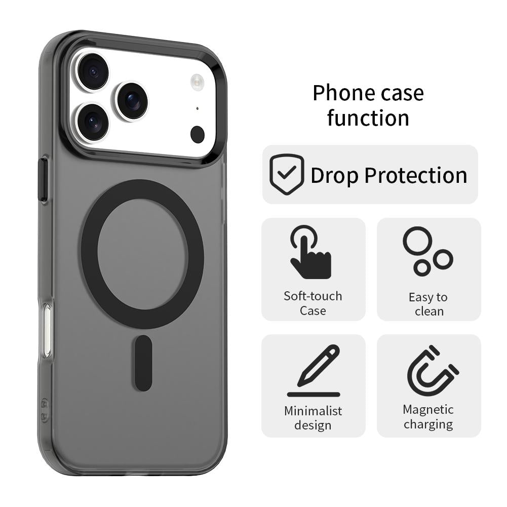 Compatible with iPhone 18 Pro Max Candy Magsafe PC Dual-Layer TPU Phone Case - Black