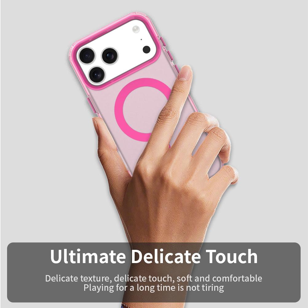 Compatible with iPhone 18 Pro Max Candy Magsafe PC Dual-Layer TPU Phone Case - Red