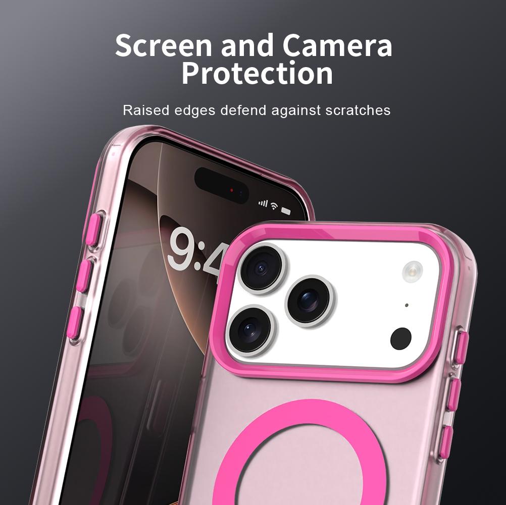 Compatible with iPhone 18 Pro Max Candy Magsafe PC Dual-Layer TPU Phone Case - Red