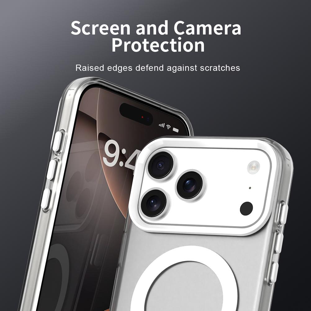 Compatible with iPhone 18 Pro Max C-type Candy Magsafe PC Dual-Layer TPU Phone Case - White
