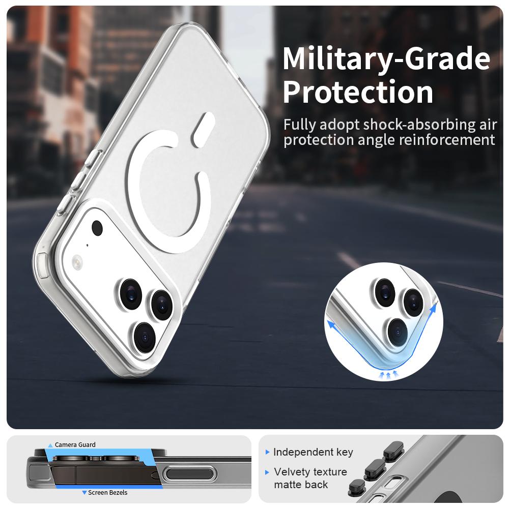 Compatible with iPhone 18 Pro Max C-type Candy Magsafe PC Dual-Layer TPU Phone Case - White