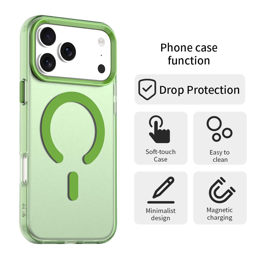 Compatible with iPhone 18 Pro Max C-type Candy Magsafe PC Dual-Layer TPU Phone Case - Green