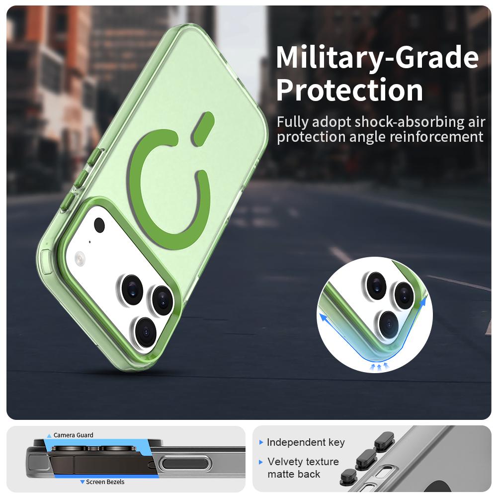 Compatible with iPhone 18 Pro Max C-type Candy Magsafe PC Dual-Layer TPU Phone Case - Green