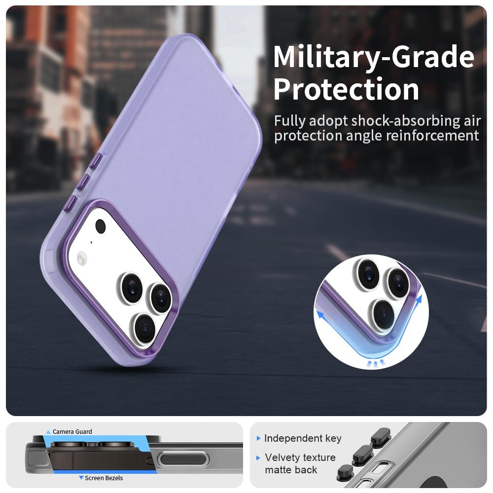 Compatible with iPhone 18 Pro Max Candy PC Dual-Layer TPU Shockproof Phone Case - Purple