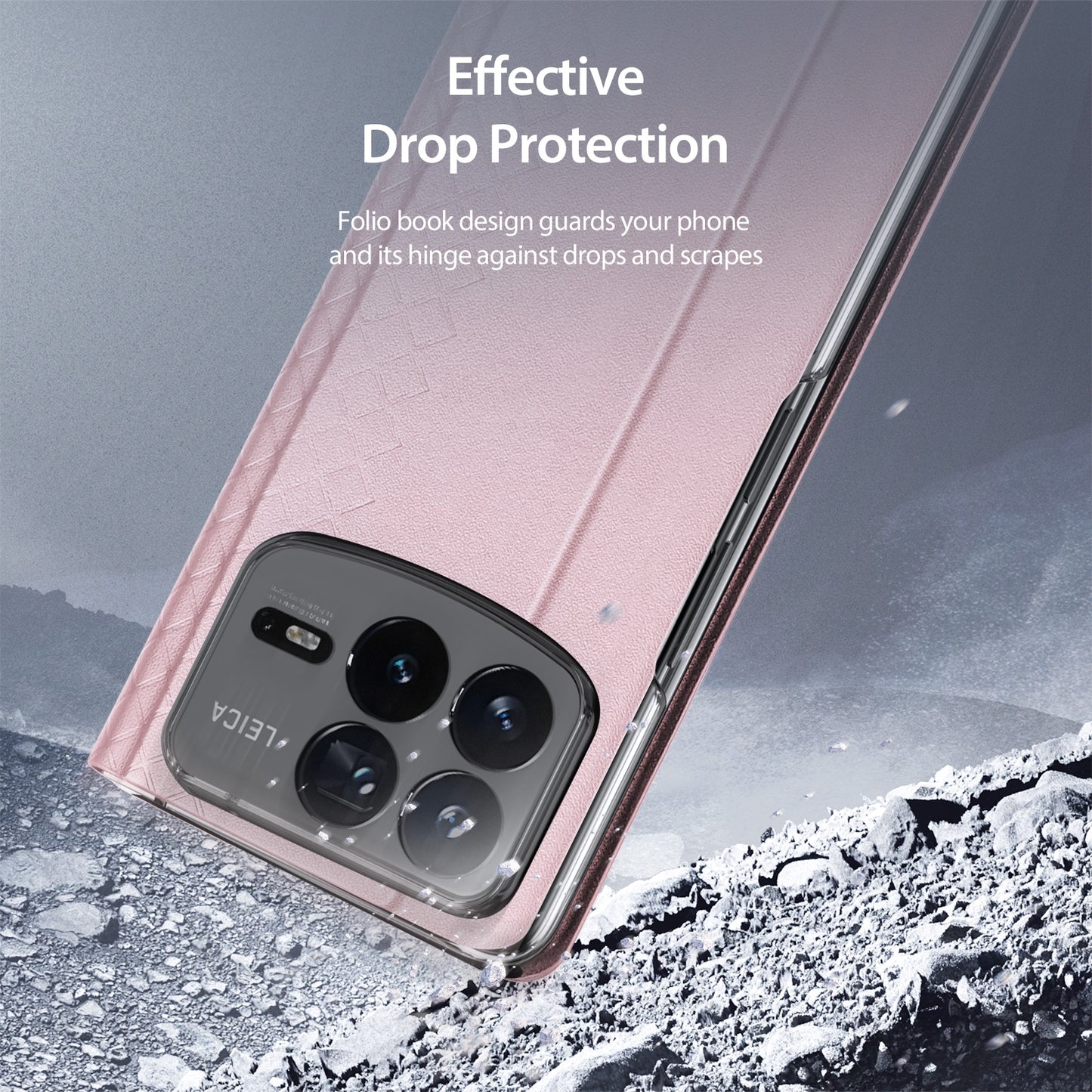 For Xiaomi Mix Fold 4 DUX DUCIS Bril Series PU + TPU Phone Case(Pink)