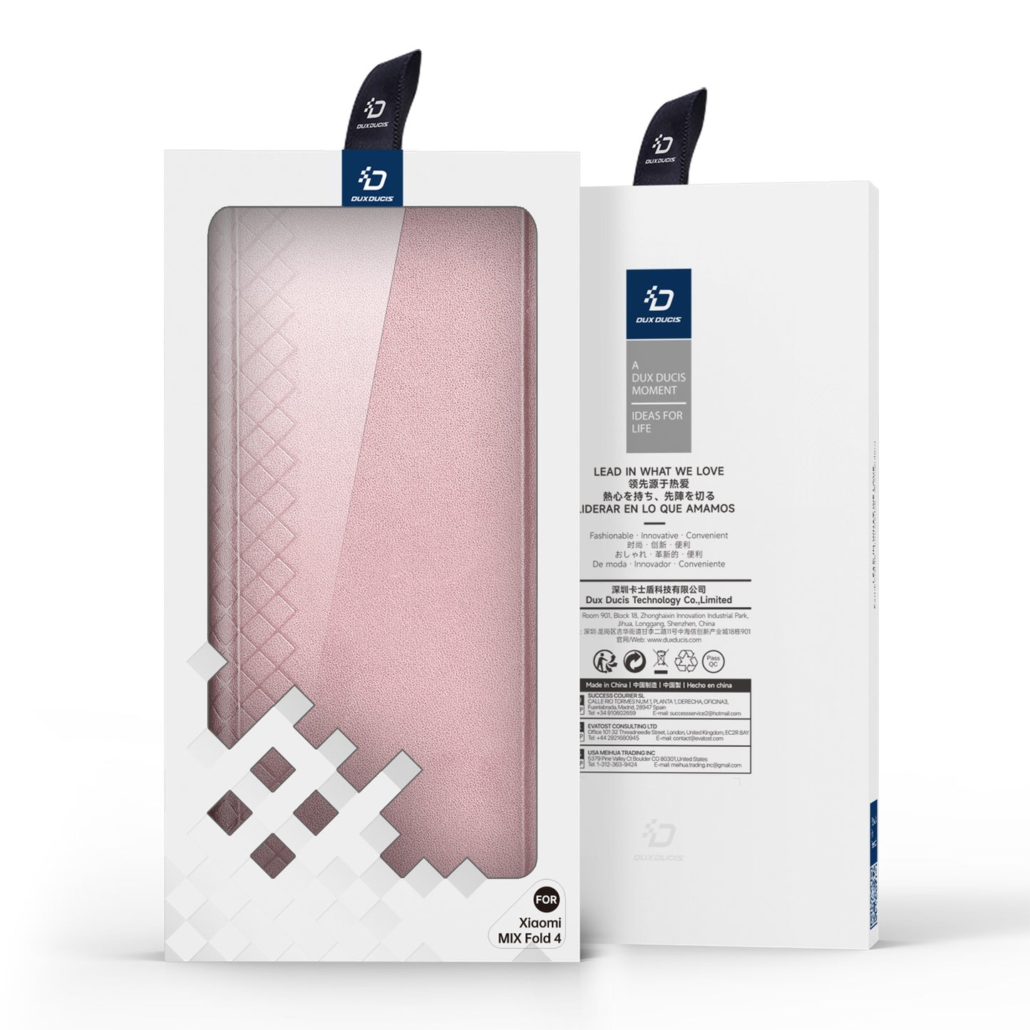 For Xiaomi Mix Fold 4 DUX DUCIS Bril Series PU + TPU Phone Case(Pink)