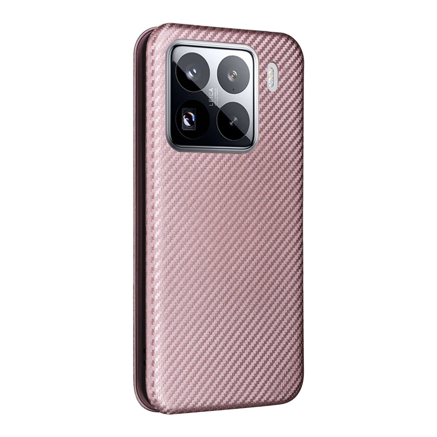 For Xiaomi 15 Pro Carbon Fiber Texture Flip Leather Phone Case(Pink)