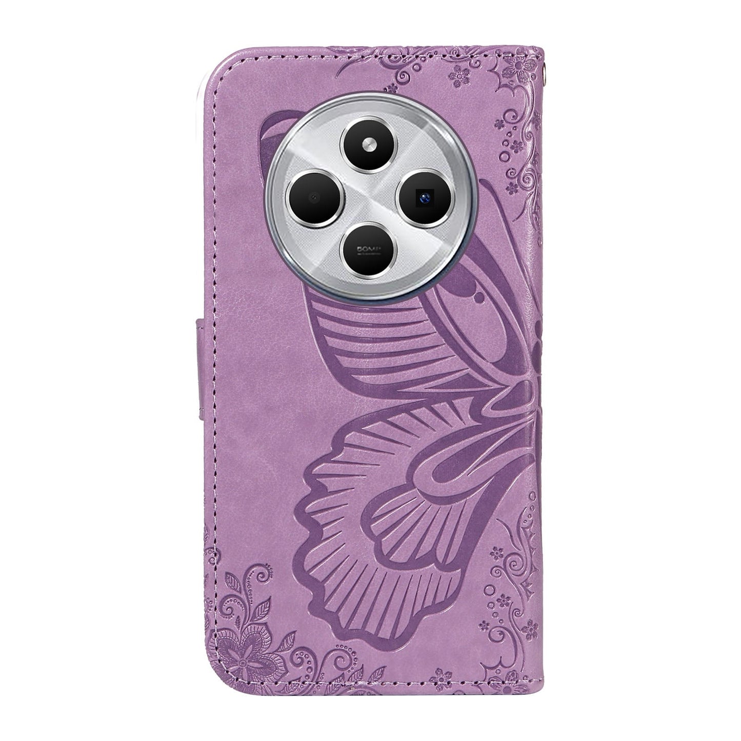 For Redmi 14C 4G Swallowtail Butterfly Embossed Leather Phone Case(Purple)