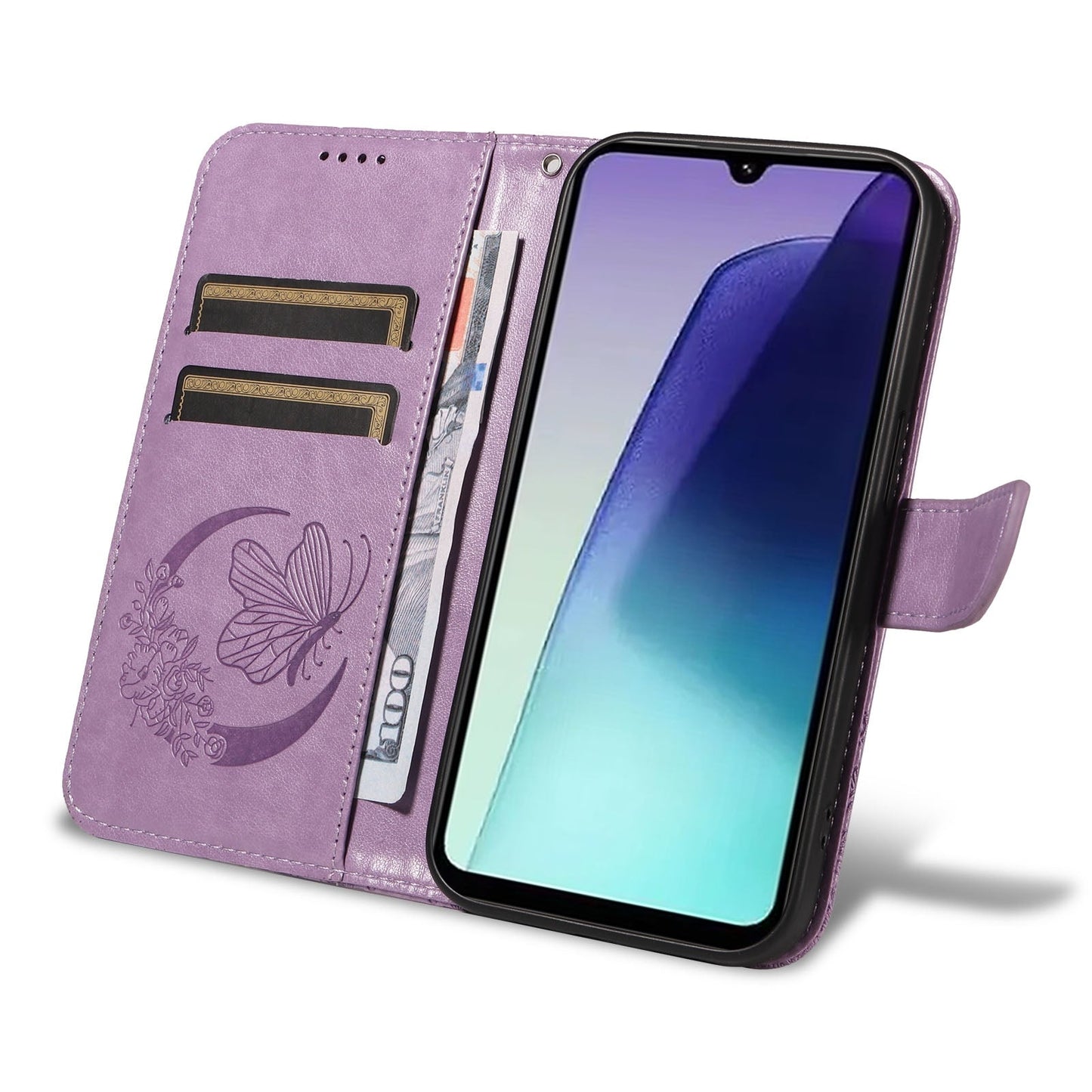 For Redmi 14C 4G Swallowtail Butterfly Embossed Leather Phone Case(Purple)