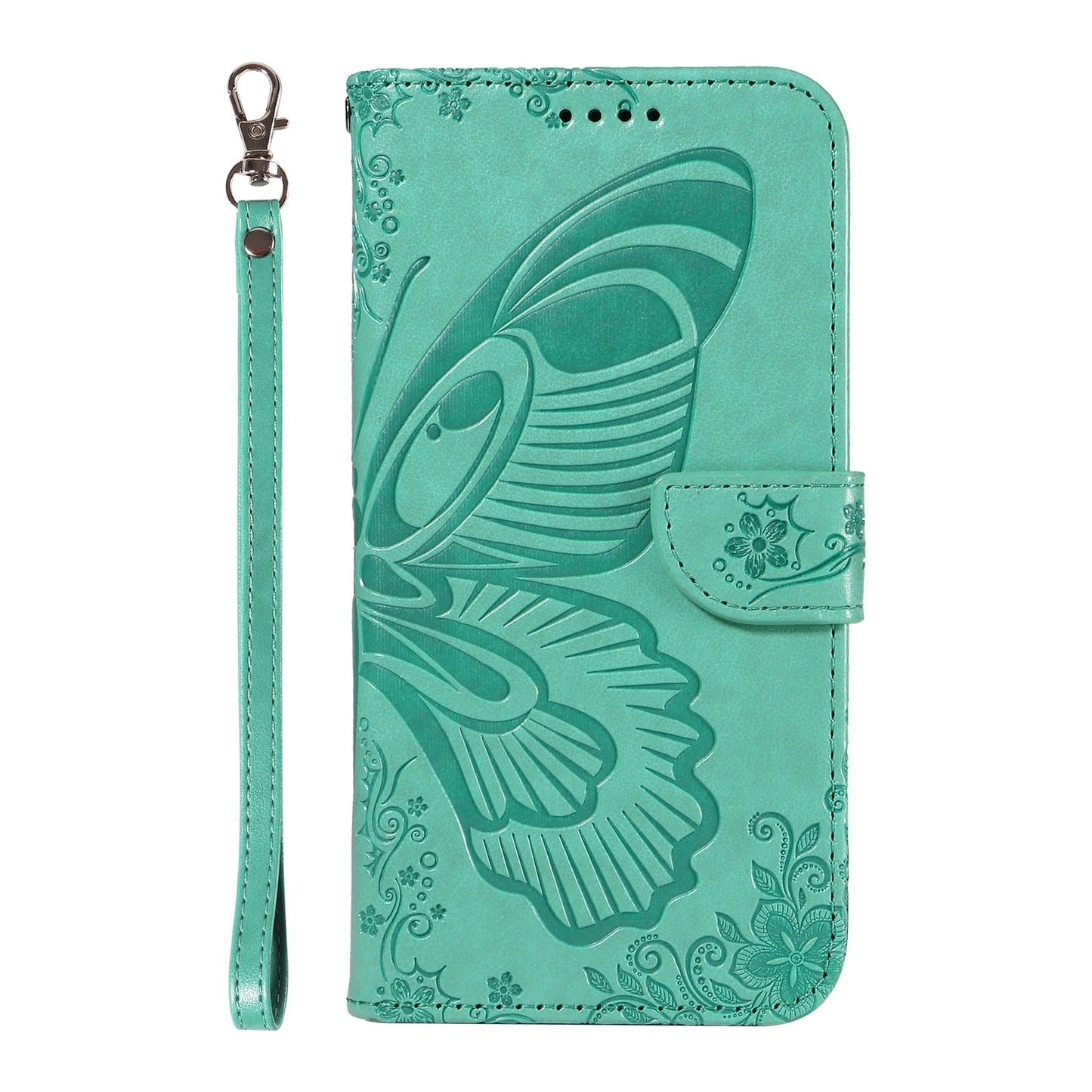 For Redmi 14C 4G Swallowtail Butterfly Embossed Leather Phone Case(Green)