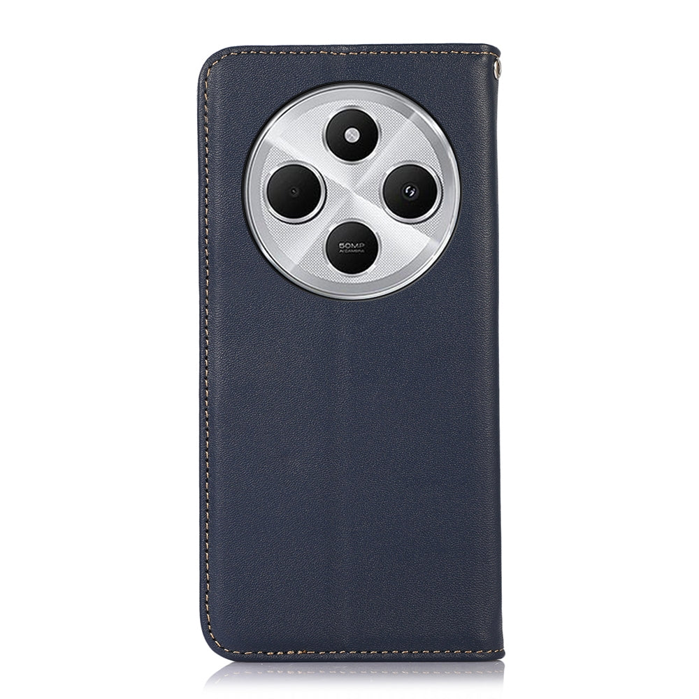 For Redmi 14C 4G KHAZNEH Nappa Top Layer Cowhide Leather Phone Case(Blue)