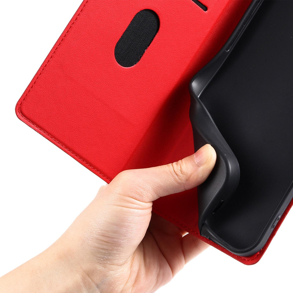 Compatible with iPhone 18 Pro Max Voltage Ultra-thin Dot Leather Phone Case - Red