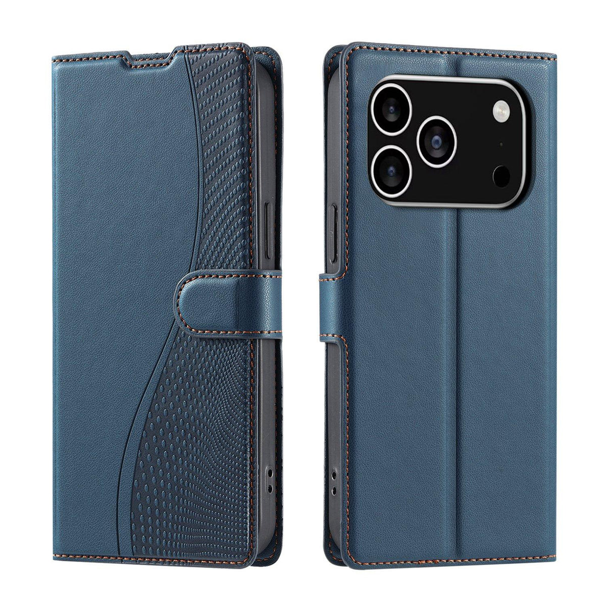 Compatible with iPhone 18 Pro Max Voltage Ultra-thin Dot Leather Phone Case - Blue