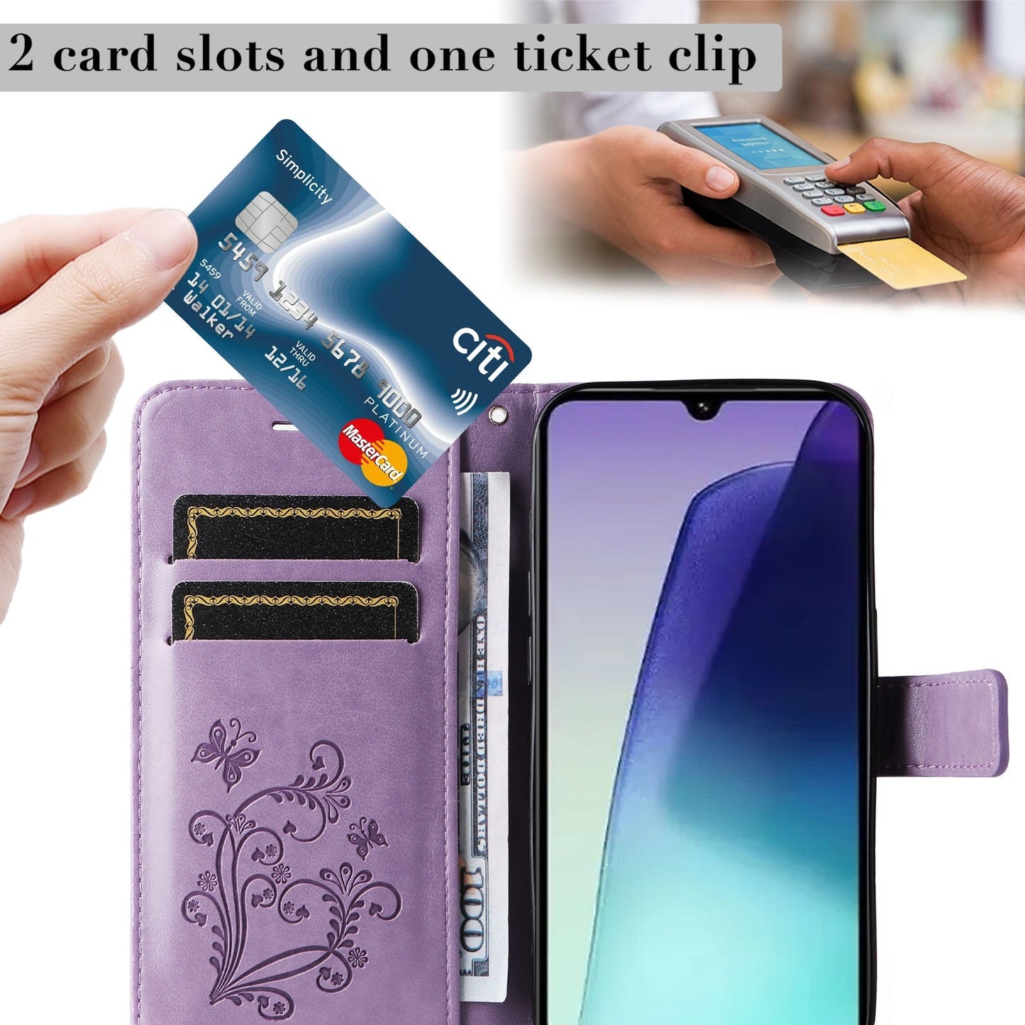 For Redmi 14C 4G Global 3D Butterfly Embossed Pattern Flip Leather Phone Case(Purple)