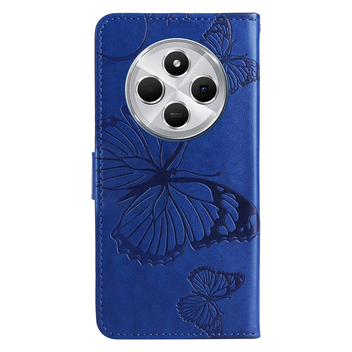 For Redmi 14C 4G Global 3D Butterfly Embossed Pattern Flip Leather Phone Case(Blue)