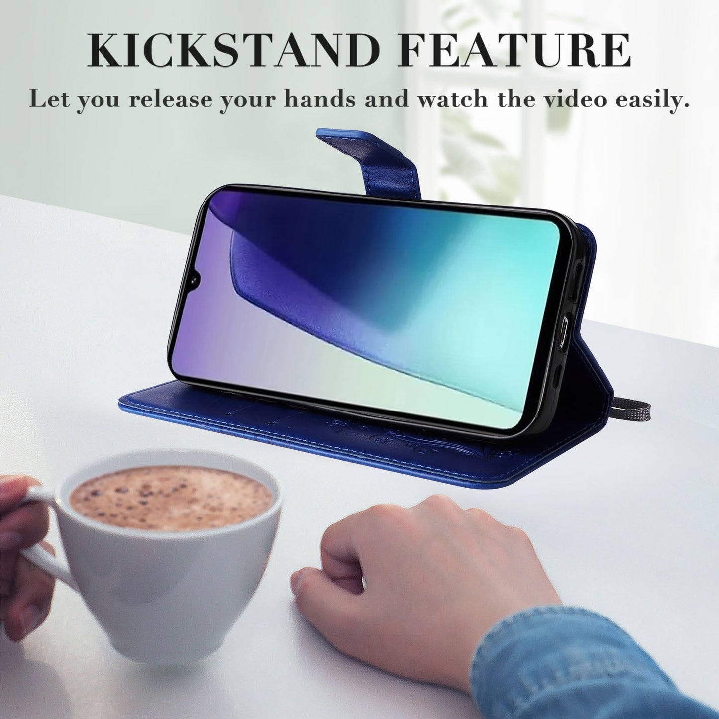 For Redmi 14C 4G Global 3D Butterfly Embossed Pattern Flip Leather Phone Case(Blue)