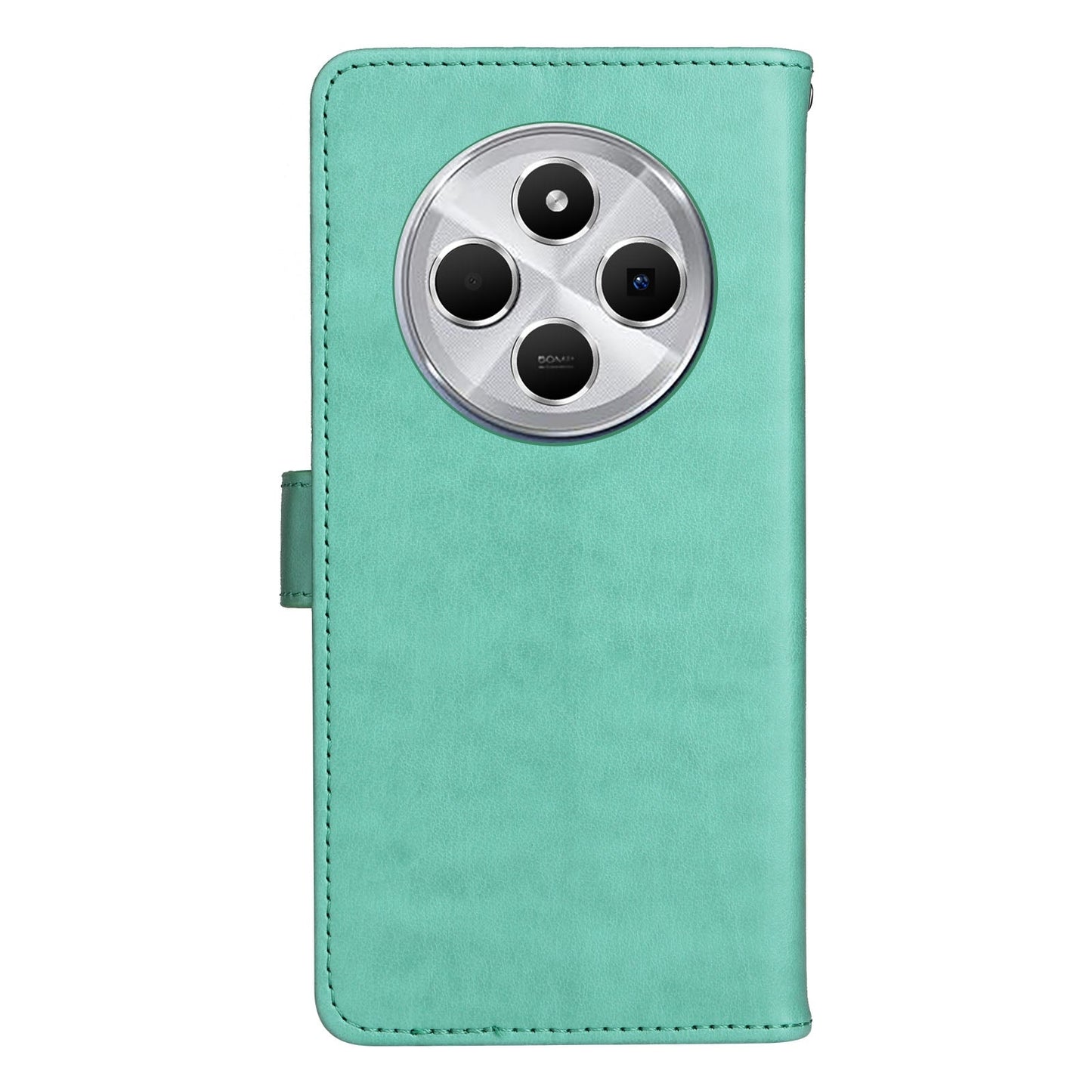 For Redmi 14C 4G Global Cat and Bee Embossed Flip Leather Phone Case(Green)
