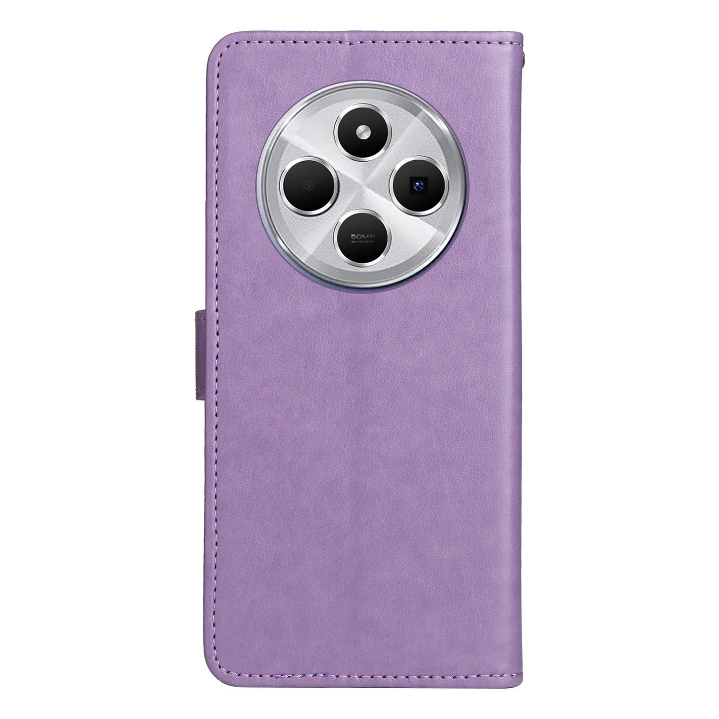For Redmi 14C 4G Global Cat and Bee Embossed Flip Leather Phone Case(Purple)