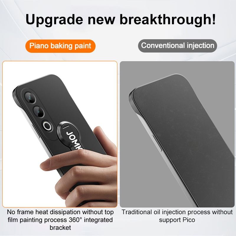 For OPPO K12 Baking Varnish 360 Rotate Holder No Frame PC Phone Case(Silver)