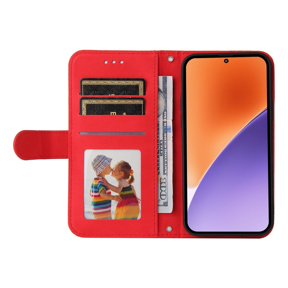 For Xiaomi 15 Skin Feel Life Tree Metal Button Leather Phone Case(Red)