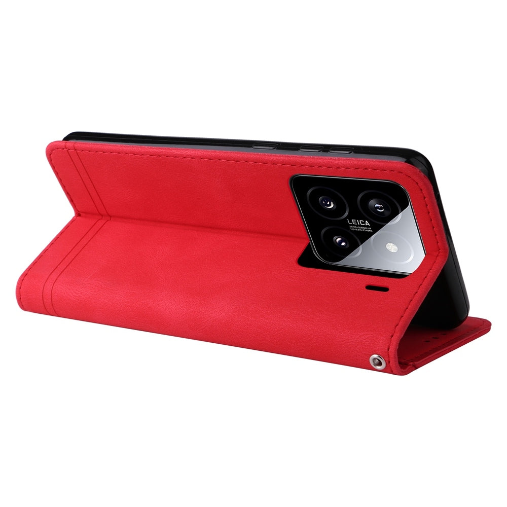 For Xiaomi 15 Skin Feel Life Tree Metal Button Leather Phone Case(Red)
