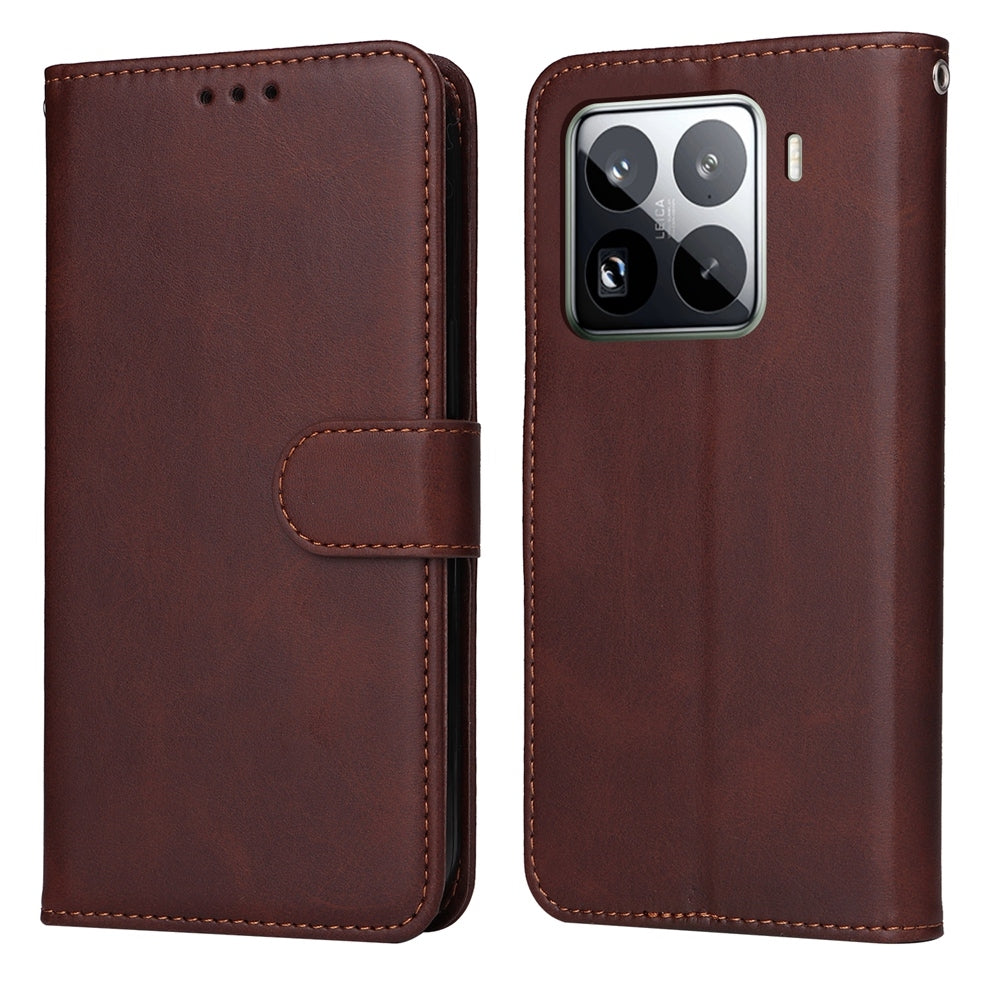 For Xiaomi 15 Pro Classic Calf Texture Flip Leather Phone Case(Brown)