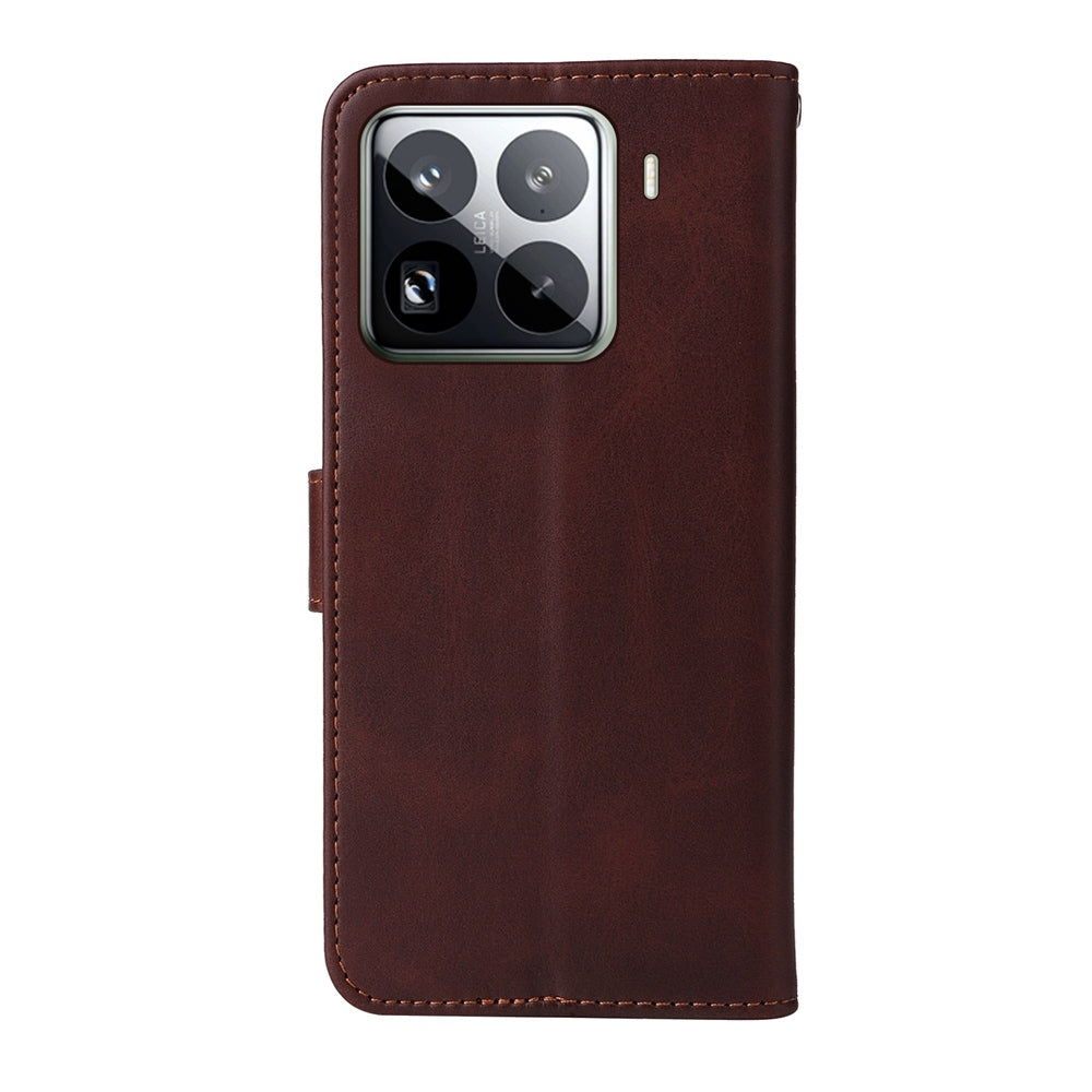 For Xiaomi 15 Pro Classic Calf Texture Flip Leather Phone Case(Brown)