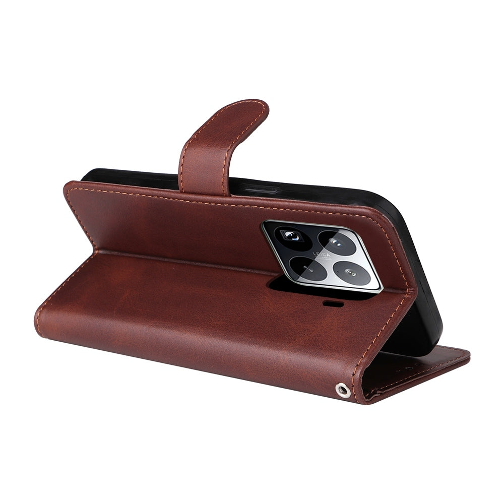 For Xiaomi 15 Pro Classic Calf Texture Flip Leather Phone Case(Brown)