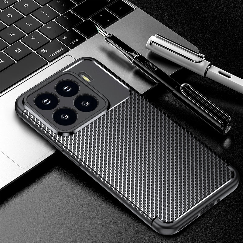 For Xiaomi 15 Pro Carbon Fiber Texture Shockproof TPU Phone Case(Black)