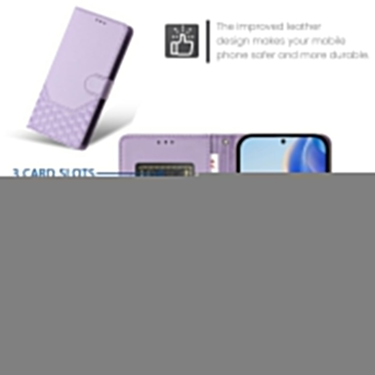 For vivo V50 5G Global Honeycomb Embossing RFID Leather Phone Case(Light Purple)
