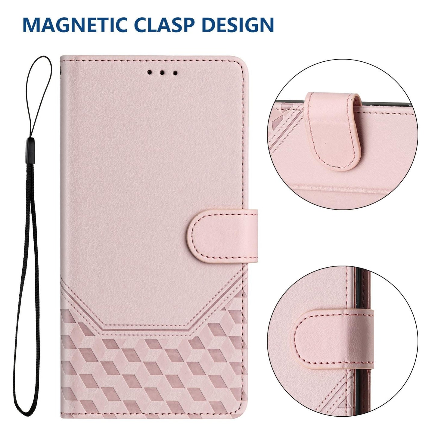 For vivo V50 Lite 5G Honeycomb Embossing RFID Leather Phone Case(Pink)