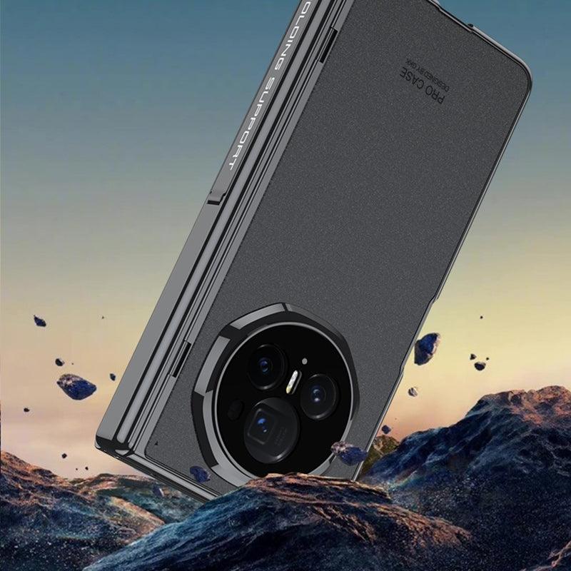 For Honor Magic V3 GKK Integrated Magnetic Fold Hinge AG Phantom Shockproof Phone Case(Black)