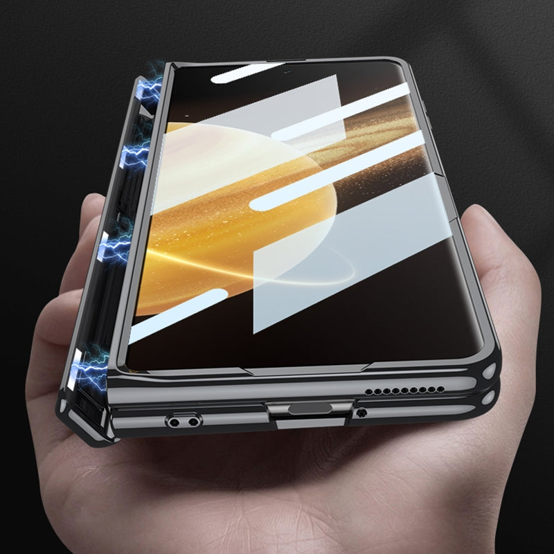 For Honor Magic V3 GKK Integrated Magnetic Fold Hinge AG Phantom Shockproof Phone Case(Silver)