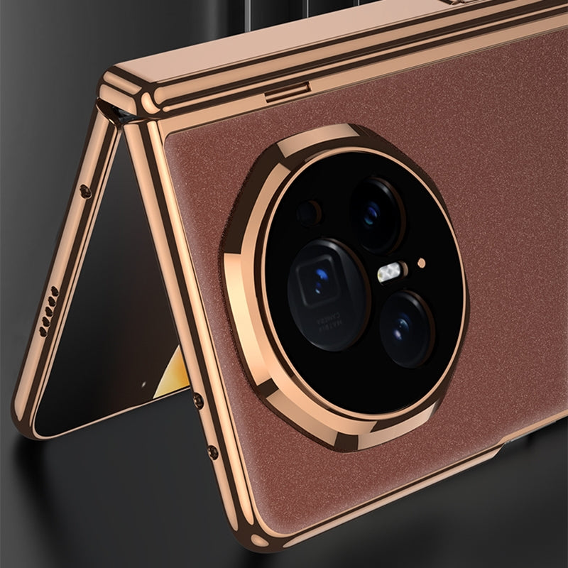 For Honor Magic V3 GKK Integrated Magnetic Fold Hinge AG Phantom Shockproof Phone Case(Sand Gold)