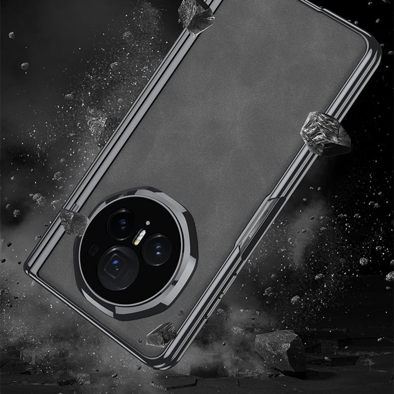 For Honor Magic V3 GKK Integrated Magnetic Fold Hinge Leather Shockproof Phone Case(Matte Black)