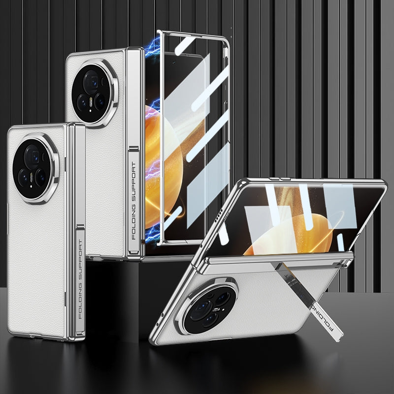 For Honor Magic V3 GKK Integrated Magnetic Fold Hinge Leather Shockproof Phone Case(Silver)